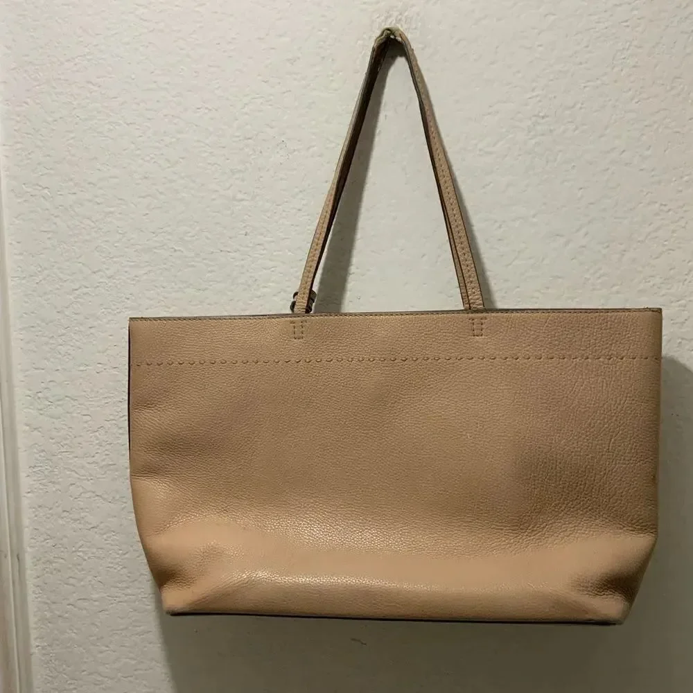 Tory Burch Mcgraw pebbled leather tote bag/purse in pale rose